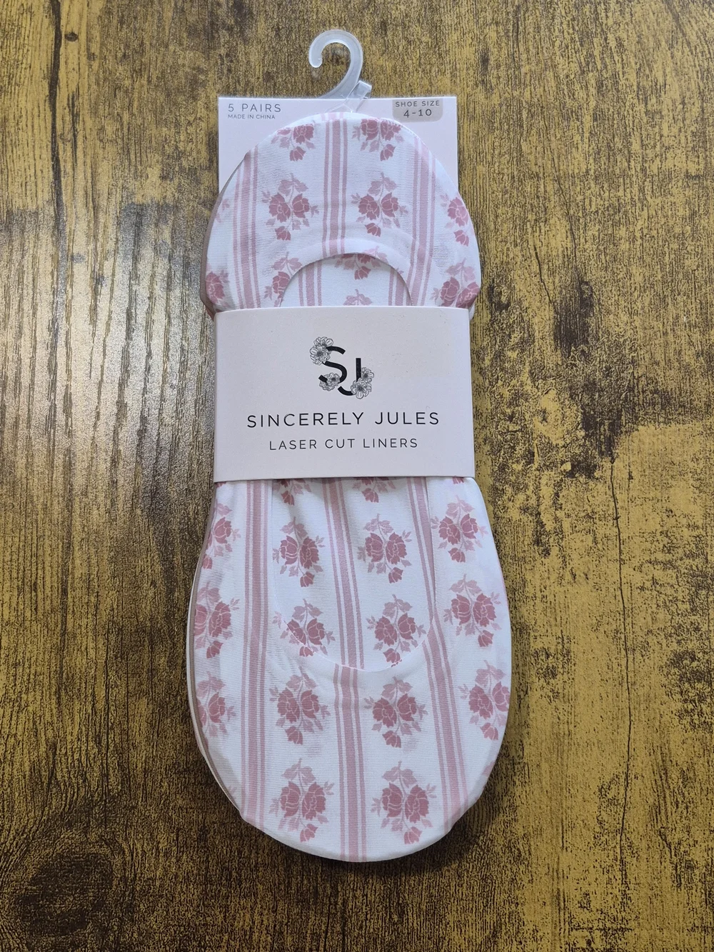 Sincerely Jules Laser Cut Liners 5 Pack Multi Pink Neutral Floral Size 4-10 NWT